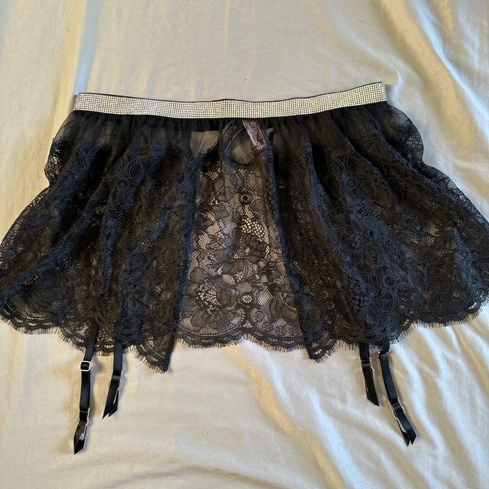 Victoria Secret Shine Strap Garter Skirt